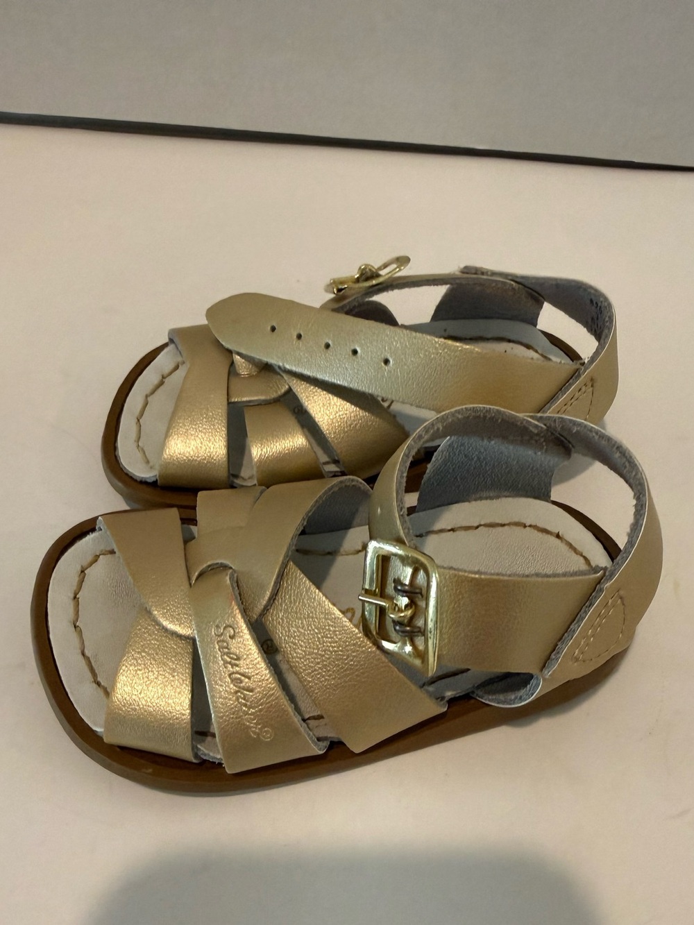 Saltwater Sandals Baby Gold SZ 3